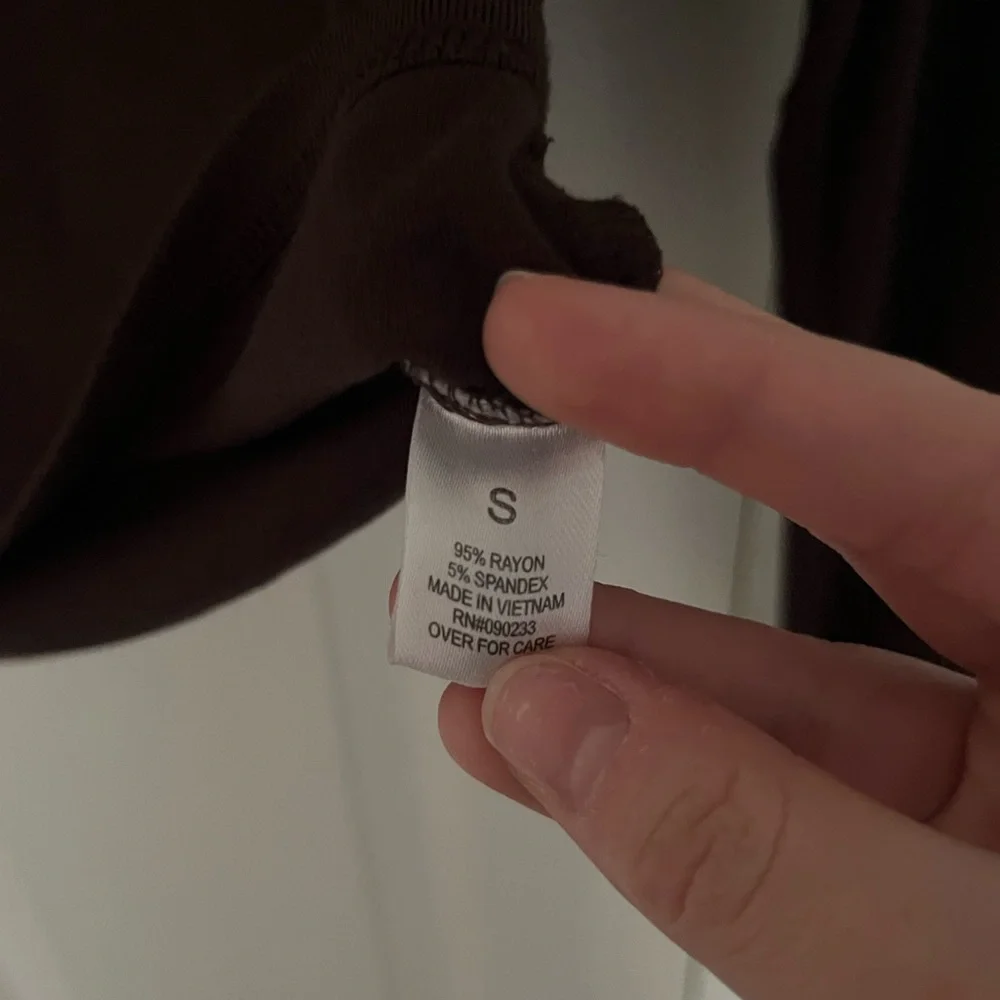 Women's Brown Long Sleeve Crop Top Pacsun - Picture 4 of 4